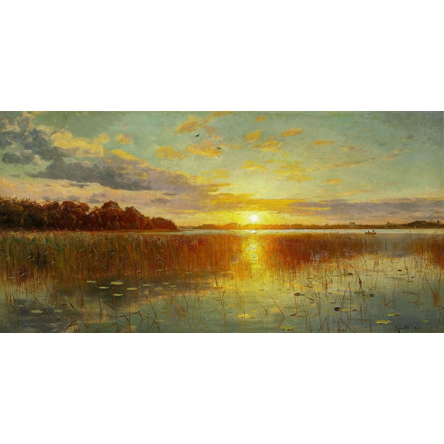 Sunset over a Danish Fiord