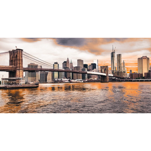 Brooklyn Bridge and Lower Manhattan...