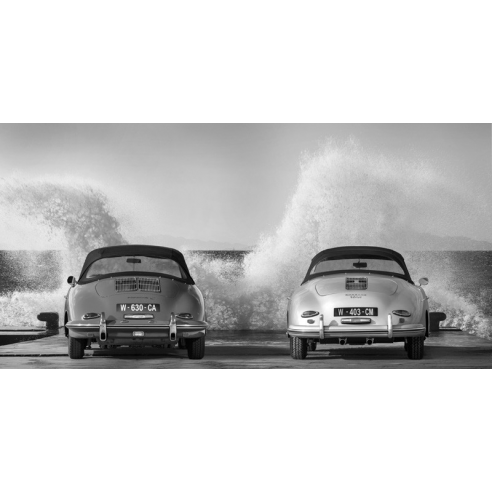 Ocean Waves Breaking on Vintage...