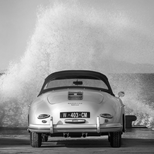 Ocean Waves Breaking on Vintage...