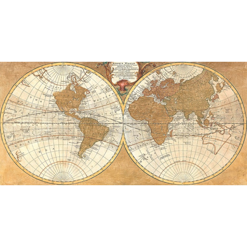 Gilded World Hemispheres I