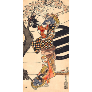 Hanging poems on a cherry tree