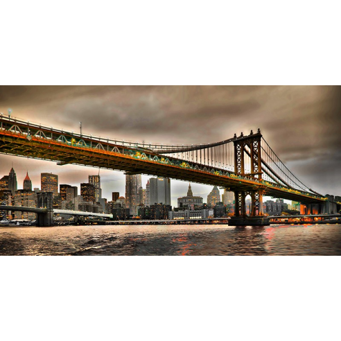 Manhattan Bridge and New York City...