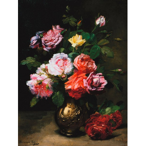 Painting of Roses in a Vase