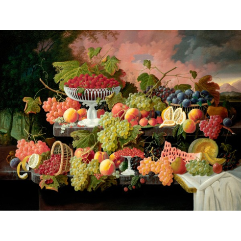 Two-Tiered Still Life with Fruit and...