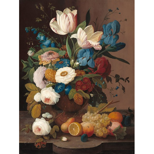 Still Life, Flowers, and Fruit