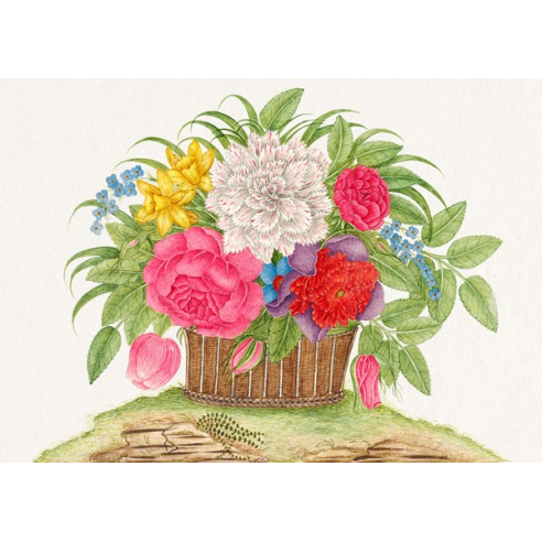 Basket of blooming flowers II