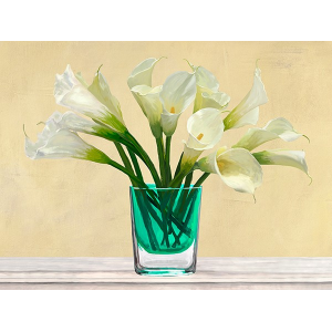 White Callas in a Glass Vase