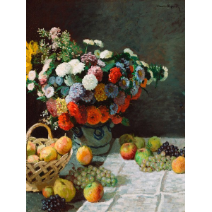 Still life with flowers and...