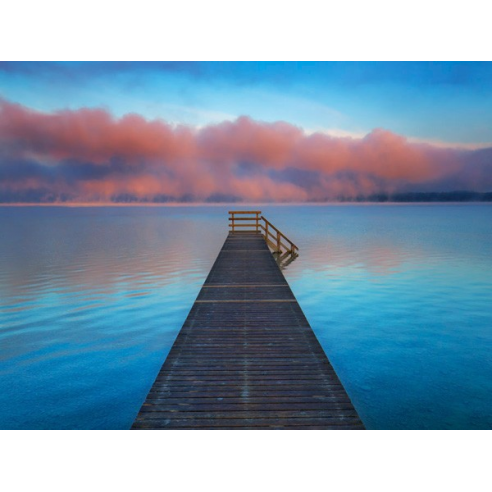 Boat ramp and fog bench, Bavaria,...