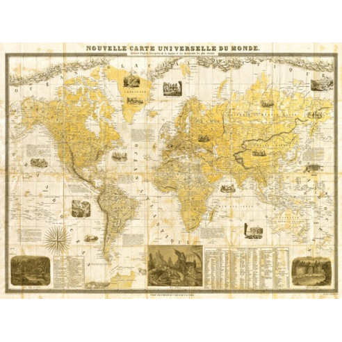 Gilded 1859 Map of the World