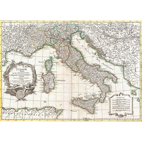 Map of Italy, 1770