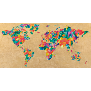 Multicolor World Map (golden)