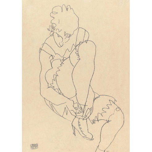 Woman Buttoning Her Shoes, 1915