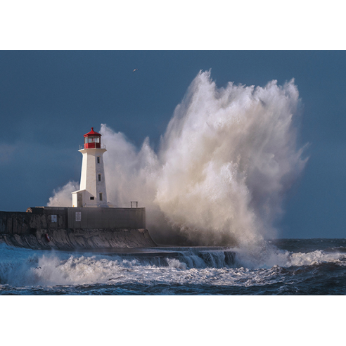 Lighthouse in raging Sea
