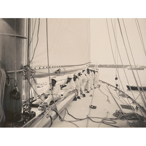Crew on the yacht Reliance, America’s...