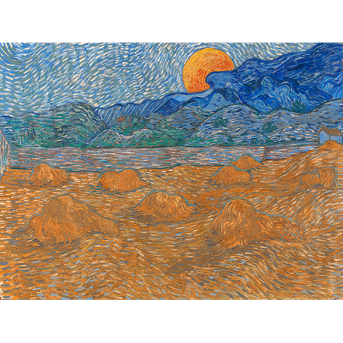 Landscape with wheat sheaves and...