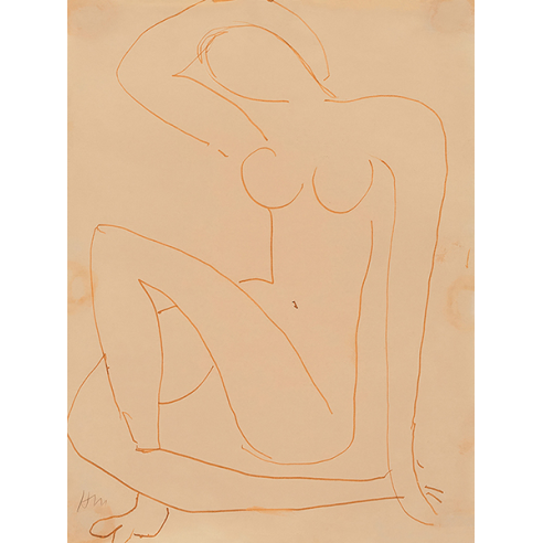 Nu assis, le bras derriere la tete, 1953