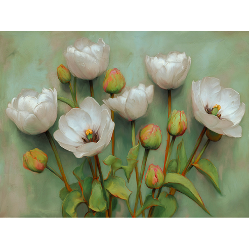 White Tulips on Jade