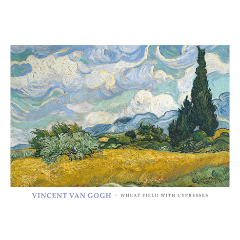 Wheat Field with Cypresses